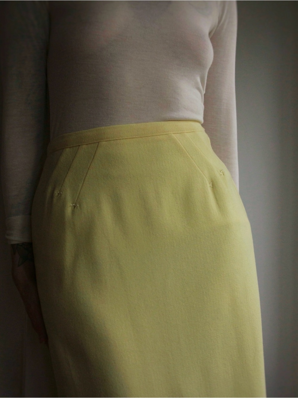 1960's Joyce Sportswear Buttercup Wool Pencil Skirt